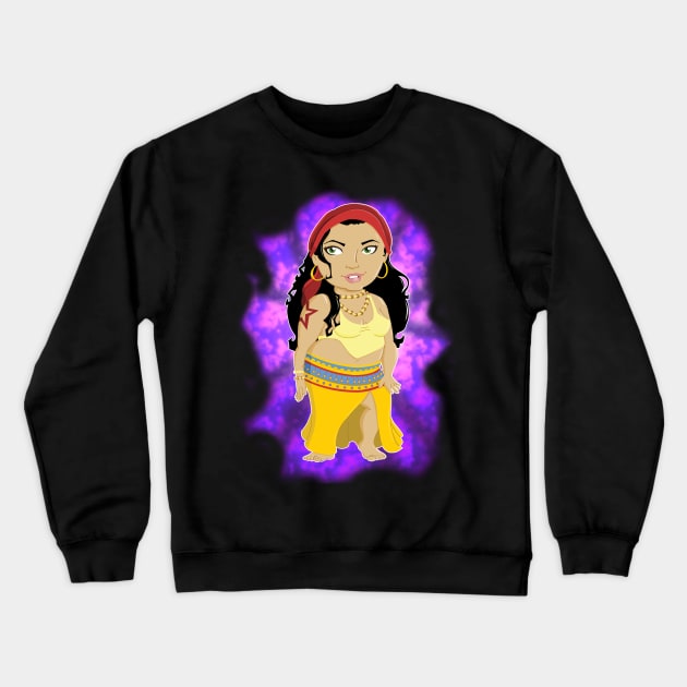 Hippy Girl Crewneck Sweatshirt by scoffin